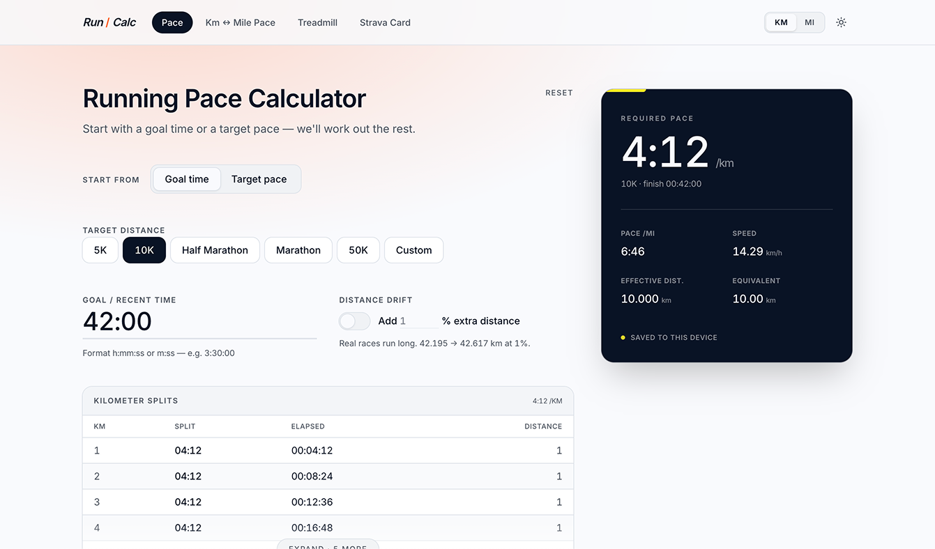 AI Running Calulator